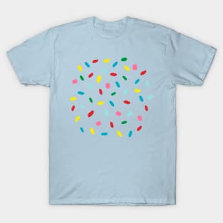 Colorful sprinkles on blue melting icing T-Shirt